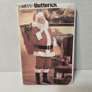 Butterick 6815 Uncut Sewing Pattern  Santa Claus Costume All Size Sack Hat Belt